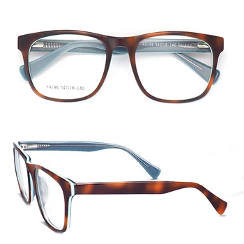 Vintage Kaplumbağa Kadın Gözlük Çerçeveleri Reçete Erkekler Kare Gözlük Çerçeveleri Asetat Klasik Retro Optik Gözlük Mavi Kırmızı
