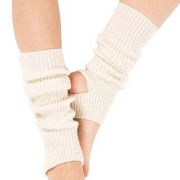 1 Çift Kadın Latin Çorap Spor Dans Kadın Günlük Giyim Egzersiz Sıcak Uzun Bölüm Örgü Yürüyüş Çorap Katı ayak ısıtıcı