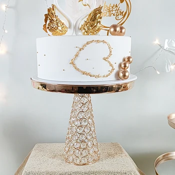 1 adet Kristal Kek Standı mutfak Cupcake Süslemeleri Düğün Parti teşhir tepsisi