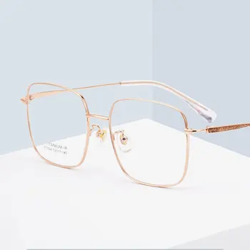 Yeni Varış Retro Saf Titanyum Çerçeve Gözlük Süper Hafif Büyük Çerçeve Erkek ve Kadın Optik Eyewears