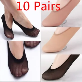 10 Çift / grup Kadın Çorap Terlik Görünmez Çorap Kadın Footsies Ayakkabı No Show Çorap Kadın Kızlar İçin Yaz Çorap