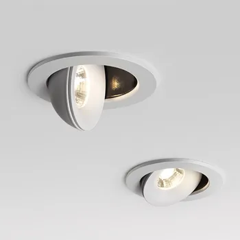Yuvarlak Şekil 360 Açı Ayarlanabilir LED COB gömme aydınlatma Siyah / Beyaz 9W 12W 15W LED Tavan Spot Işığı Pic Arka Plan Focos