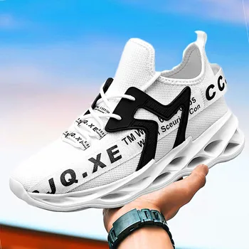 Bıçak Sneakers erkek ayakkabısı Nefes Erkek koşu ayakkabıları moda Unisex ışık artı boyutu 48 Atletik Sneakers erkekler Platformu Eğitmen