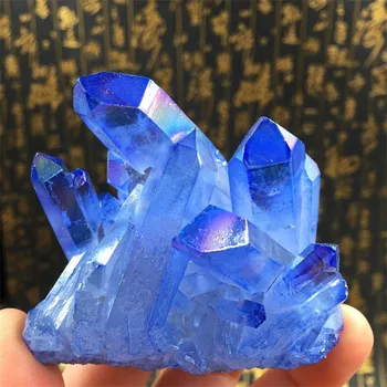 70-100g Özel küçük parçalar doğal mavi kristal küme ham taş degaussing ve temizleme numune toplama