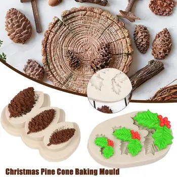 Noel Çam Kozalağı Üç Küçük çam Kozalağı Taklit Orman Çam Kozalağı Çikolata Şeker Kalıp Silikon Pişirme suni çam kozalağı Kek Kalıbı