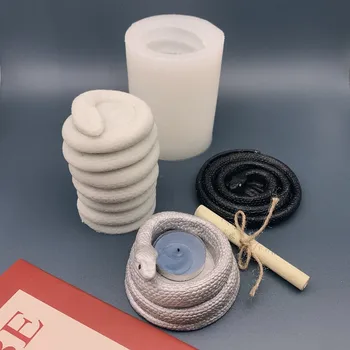 3 çeşit Yılan Kalıp Yılan şeklinde Dolaşık Coaster Mumluk Mum silikon kalıp Kek Dekorasyon Mum Yapma Kiti