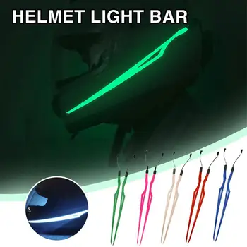 Led ışık Motosiklet Kask Kiti Gece Sürme sinyal ışığı Şerit Şerit 7 Desenler Motosiklet kask lambası Bar
