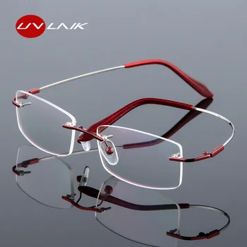 UVLAIK Alaşım Titanyum Gözlük Çerçeveleri Kadın Erkek Esnek Optik Çerçeve Çerçevesiz Reçete Gözlük Çerçevesiz gözlük