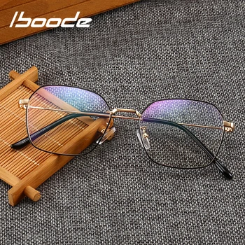 ıboode 2022 Yeni Optik Gözlük Gözlük Çerçeveleri Erkekler Kadınlar Kare Metal Çerçeve Gözlük Clea Lens Miyopi Gözlük Erkekler Unisex