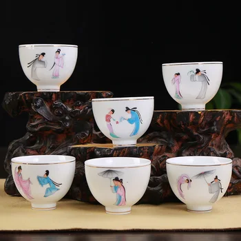El-boyalı Seramik Örnek Çay bardağı, Master Fincan Fırın Küçük Klasik Fincan Pekin Opera Kungfu Çay bardak 6 adet