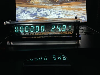 Ekran Masaüstü VFD saat Dijital LED saat Yaratıcı ev saati ortam ışığı VFD ekran Ölçü sıcaklık Nem