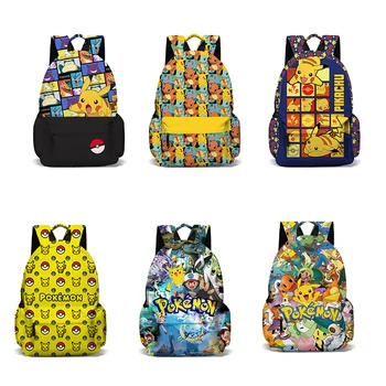 Pikachu Pokemon Okul Çantaları Sırt Çantaları Anime Figürleri Çocuk Çantaları Kapasiteli Sevimli Çanta Kızlar için Noel Doğum Günü Hediyeleri Çocuklar için