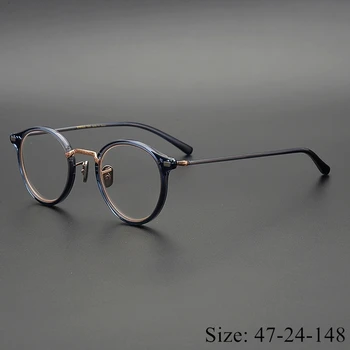 Sınırlı sayıda Vintage gözlük çerçevesi saf titanyum Ultralight EV-777 retro yuvarlak tip gözlük kadın erkek Japonya orijinal kalite