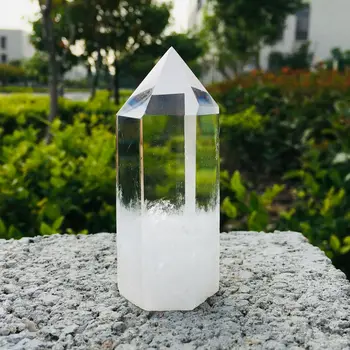Doğal Kristal Taş Yüksek Kalite Temizle Şeffaf Kaya Kuvars Kristal Cilalı Tek Nokta Değnek Feng Shui Dekorasyon