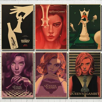 Drama Film TV kraliçe'nin Gambit Vintage Poster Klasik Film Afişleri Kraft kağıt Duvar Sticker Ev Dekoratif Boyama