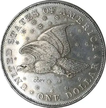 Amerika birleşik devletleri Bir Dolar 1836 Gobrecht Dolar Adı Taban Madalya Hizalama I Pirinç Kaplama Gümüş Kopya Paraları