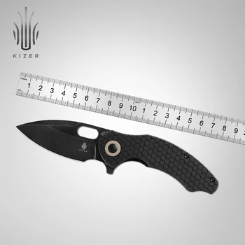 Kizer Katlanır Cep Bıçak V3477C1 / V3477C2 Roach Mini 2022 Yeni Siyah / Yeşil Dokulu G10 Kolu Çıkarılabilir Flipper Sekme Bıçağı