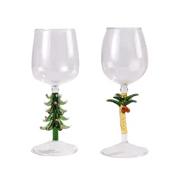 1 adet 310-400ml Yılbaşı Ağacı şarap bardakları İçecek Bardağı Kullanımlık kokteyl bardakları için Parti Mutfak KTV Bar Noel Ağacı Bardak Malzemeleri