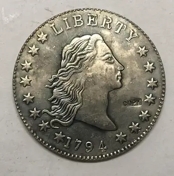 1794 Akan Saç büstü Dolar Gümüş Kaplama Sikke Tam Kopya