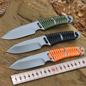 Süper klasik survival dalış bıçağı sabit bıçak Keskin bıçak kesim halat kanca geri tırtıklı Kolye bıçak