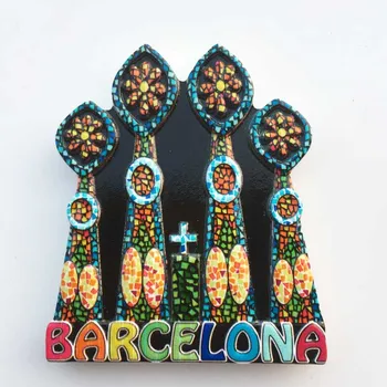 Barselona, İspanya'daki Aziz ev Katedrali'nin Yaratıcı Turizm Hediyelik Eşya buzdolabı mıknatısı çıkartmaları