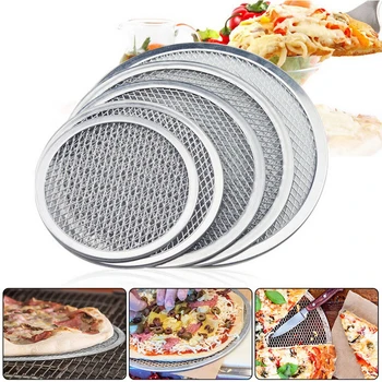 6-17 İnç Yapışmaz pizza teli Pan pişirme Tepsisi metal file Yeni Dikişsiz Alüminyum metal file Bakeware Mutfak Pizza Aksesuarları