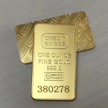 3 adet Manyetik Olmayan Kredi Rozeti Külçe Bar 1 OZ Gerçek Altın Kaplama Külçe Suisse Rozeti Paraları Farklı Seri Numarası