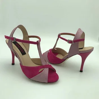 Yeni Arjantin Tango Dans Ayakkabıları parti Ayakkabıları Düğün Ayakkabı deri taban T622690RSPG 9 cm topuk 7.5 cm mevcut nakliye ücretsiz
