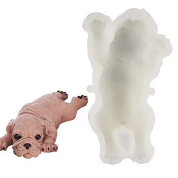 1 Adet Köpek silikon kalıp 3D Shar Pei Köpek Kalıp DIY Kek Dekorasyon Mus Kalıp Sevimli Çikolata Jöle Dondurma Fondan Kalıp