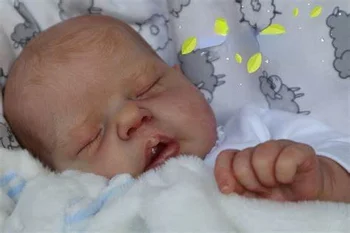 22 inç Yeniden Doğmuş Bebek Kiti Alexis Uyku Bebek Kız Boyasız Bitmemiş Bebek Parçaları Bez Vücut Adı Boyun