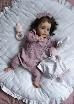 Popüler 60 CM Yumuşak Silikon Yeniden Doğmuş Bebek Kız Bebek Yürümeye Başlayan 3D Boya Görünür Damarlar Gerçek Dokunmatik Sevimli Yenidoğan Bebek doğum günü hediyesi