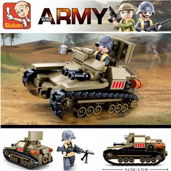 Sluban Yapı blok oyuncaklar WW2 Ordu CV33 Hafif Tank 183 ADET Tuğla B0709 Askeri İnşaat Önde Gelen Markalarla Uyumlu