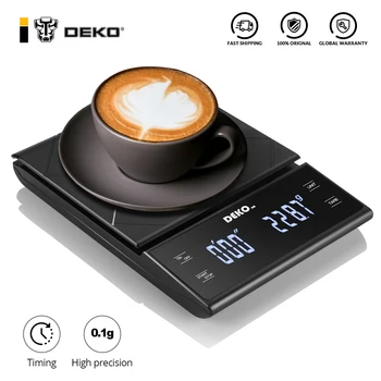DEKO Taşınabilir Elektronik Dijital Kahve Ölçeği Zamanlayıcı ile Yüksek Hassasiyetli LED Ekran Ev Ağırlık Dengesi Ölçme Araçları