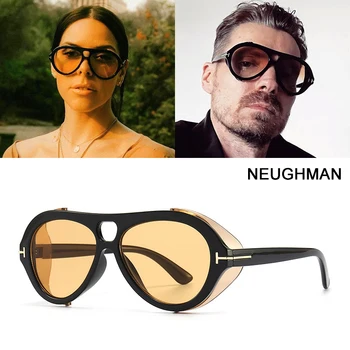 JackJad Moda Serin NEUGHMAN Navigator Stil SteamPunk Güneş Gözlüğü Erkek Kadın Punk Yan Kalkan Marka Tasarım güneş gözlüğü FT1101